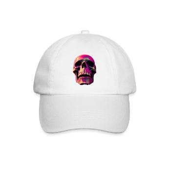 Totenschädel in pink - Baseballkappe - Weiß/Weiß - Vorne