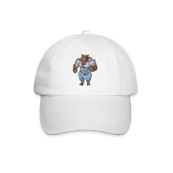 Ein anthropomophisches Nilpferd - Baseballkappe - Weiß/Weiß - Vorne