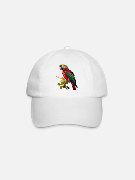 Papagei - Baseballkappe - Weiß/Weiß