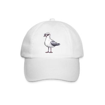 coole möwe mit sonnenbrille - Baseballkappe - Weiß/Weiß - Vorne