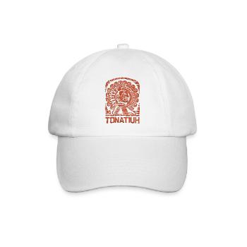 Aztekengott Antike Mythologie Tonatiuh - Baseballkappe - Weiß/Weiß - Vorne