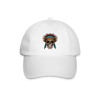 Apache Totenkopf Indianer - Baseballkappe - Weiß/Weiß - Vorne