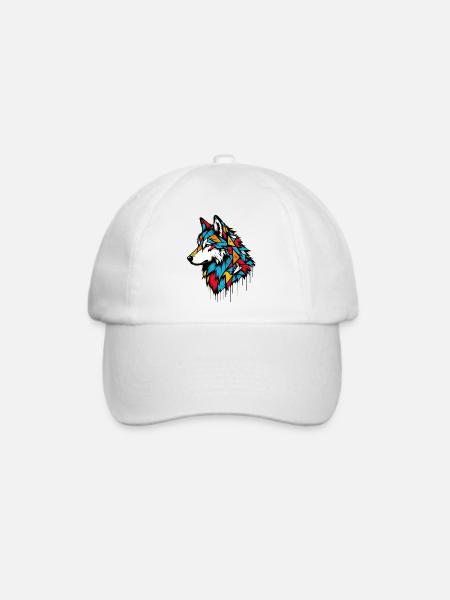 Wolf - Baseballkappe - Weiß/Weiß