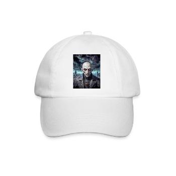 Vampir Nosferatu Monster düster Horror gruselig - Baseballkappe - Weiß/Weiß - Vorne