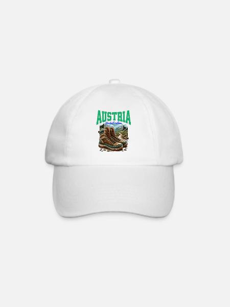 Austria cooles Wander Design - Österreich - Baseballkappe - Weiß/Weiß