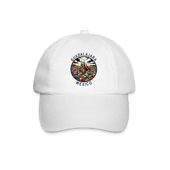 Guadalajara Mexiko Städte Design - Baseballkappe - Weiß/Weiß - Vorne