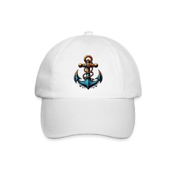 Ein Anker - Baseballkappe - Weiß/Weiß - Vorne