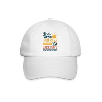 Bootswellen Sonnenstrahlen Seetage, Sommer, - Baseballkappe - Weiß/Weiß - Vorne