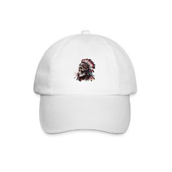 Indianer Häuptling Skelett - Baseballkappe - Weiß/Weiß - Vorne