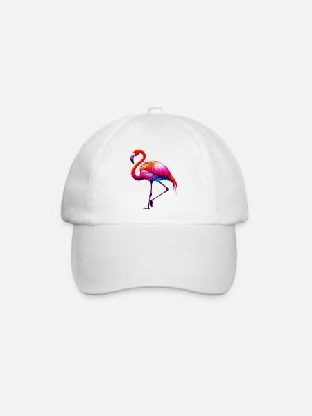 Flamingo - Baseballkappe - Weiß/Weiß