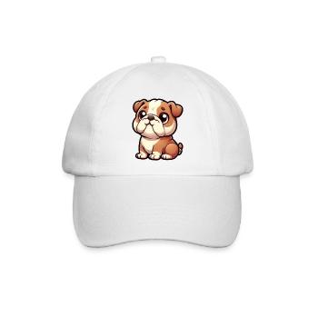 Bulldogge - Welpe - Baseballkappe - Weiß/Weiß - Vorne