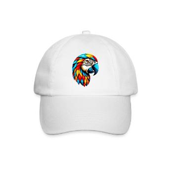 Harlekin Papagei - Baseballkappe - Weiß/Weiß - Vorne