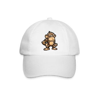 affe - Baseballkappe - Weiß/Weiß - Vorne