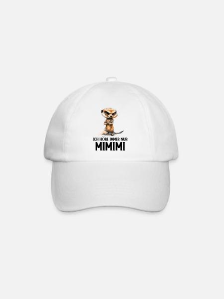 Erdmännchen Mangusten Mungo Ich höre immer Mimimi - Baseballkappe - Weiß/Weiß
