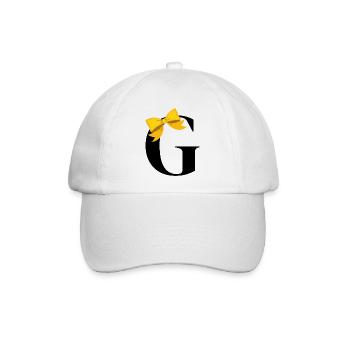 Buchstabe G gelbe Schleife - Baseballkappe - Weiß/Weiß - Vorne