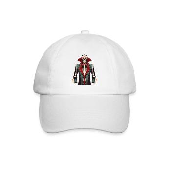 Ein Skelett-Brustkorb, ein Vampir-Smoking-Print Kostüm - Baseballkappe - Weiß/Weiß - Vorne
