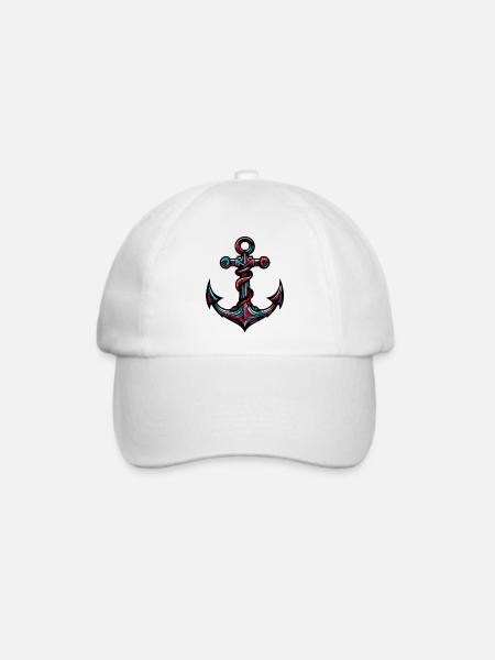 Ein Anker - Baseballkappe - Weiß/Weiß