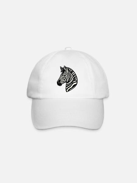 Zebra - Baseballkappe - Weiß/Weiß