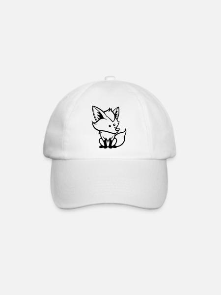fuchs comic tier - Baseballkappe - Weiß/Weiß