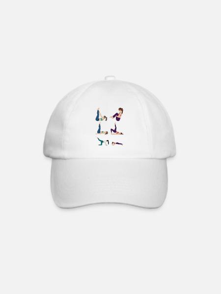 Frauen Pilates Übungen - Baseballkappe - Weiß/Weiß