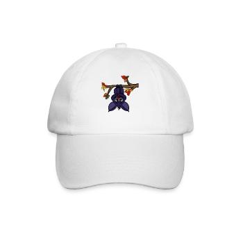 Fledermaus süß Halloween Vampir Kindermotiv Herbst - Baseballkappe - Weiß/Weiß - Vorne