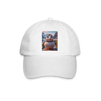 Super süße Vögel – Papageientaucher - Baseballkappe - Weiß/Weiß - Vorne