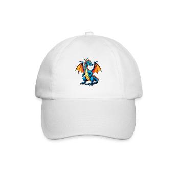 Blauer Dragon - Baseballkappe - Weiß/Weiß - Vorne