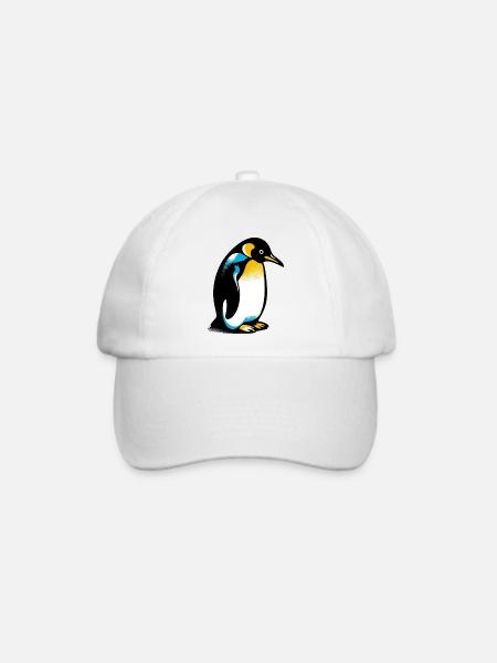 Pinguin - Baseballkappe - Weiß/Weiß