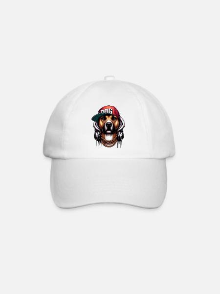 Hund - Baseballkappe - Weiß/Weiß
