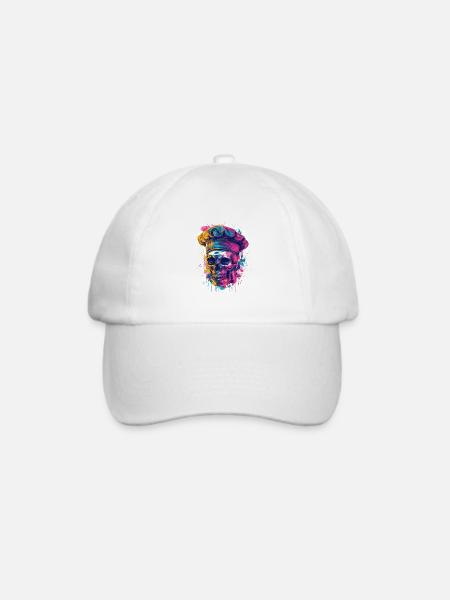 Chefkoch Koch Skull - Baseballkappe - Weiß/Weiß