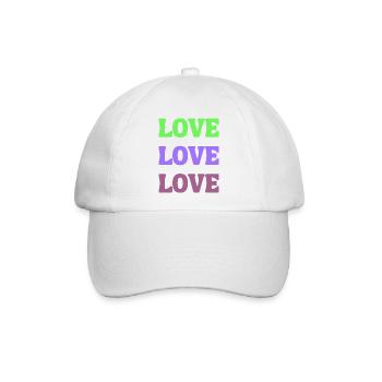 Love Love Love - Baseballkappe - Weiß/Weiß - Vorne