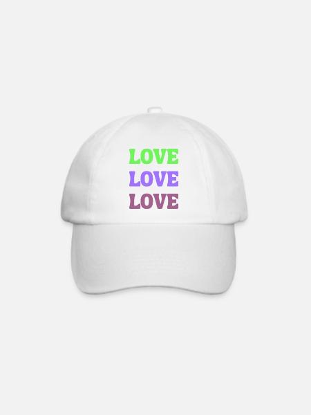 Love Love Love - Baseballkappe - Weiß/Weiß