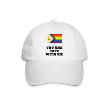 LGBTQ SAFE SPACE Du bist sicher bei mir - Baseballkappe - Weiß/Weiß - Vorne