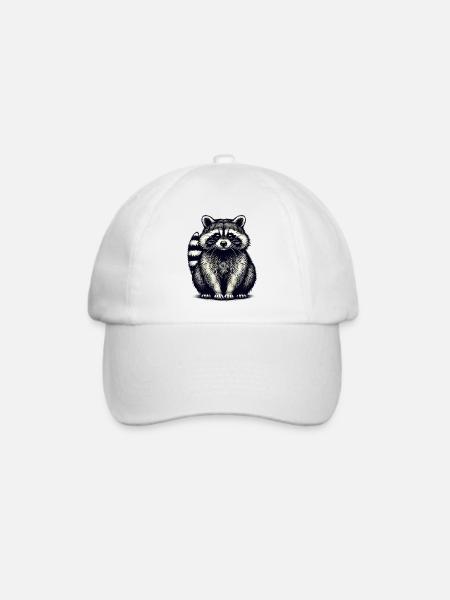 Waschbär - Baseballkappe - Weiß/Weiß