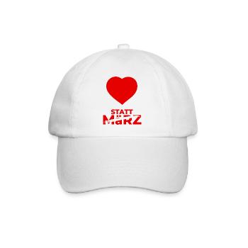 Herz satt März - Baseballkappe - Weiß/Weiß - Vorne