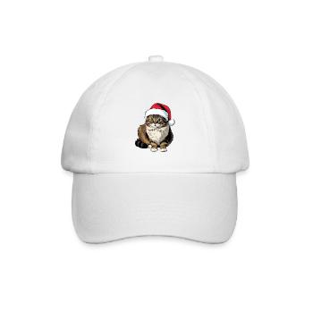 Niedliche Katzen-Ragdoll im Weihnachtsmodus - Baseballkappe - Weiß/Weiß - Vorne