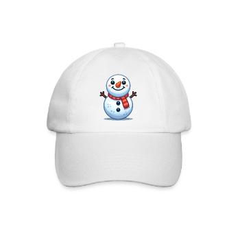 Snowman Schneemann - Baseballkappe - Weiß/Weiß - Vorne