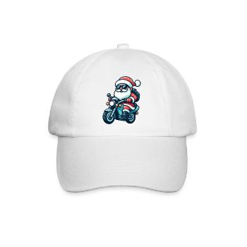 Santa Claus Biker - Baseballkappe - Weiß/Weiß - Vorne