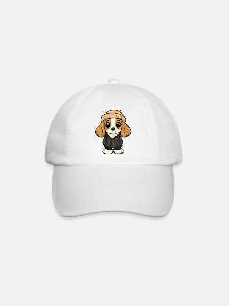 Cocker Spaniel Hund Cartoon - Baseballkappe - Weiß/Weiß