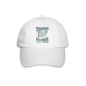 Teahupoo Polynesien Tahiti - Baseballkappe - Weiß/Weiß - Vorne