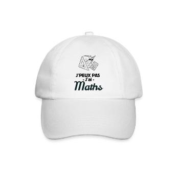 Ich kann nicht Ich habe Ich habe Mathe Gabe Humor - Baseballkappe - Weiß/Weiß - Vorne