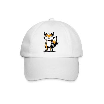 Moderner Fuchs im Stencil Graffiti-Design - Baseballkappe - Weiß/Weiß - Vorne