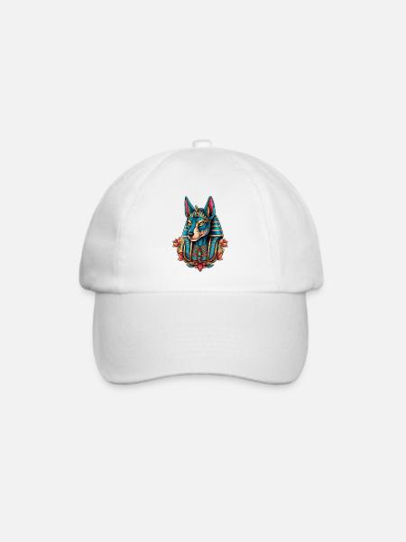 Illustration von Anubis - Baseballkappe - Weiß/Weiß