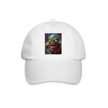 Mutant Monster halb Mensch halb Insekt Dark Horror - Baseballkappe - Weiß/Weiß - Vorne
