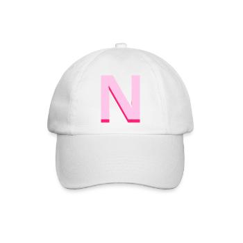 Pop und moderner rosa Buchstabe n - Baseballkappe - Weiß/Weiß - Vorne