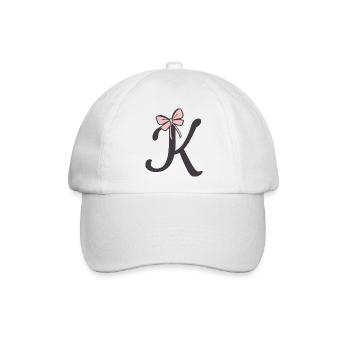 Anfangsbuchstabe K Schleifchen - Baseballkappe - Weiß/Weiß - Vorne