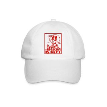 Niedliches Pooky Secret Skelett - Baseballkappe - Weiß/Weiß - Vorne