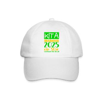 Abschied Kindergarten 2025 Geschenk Mädchen Jungen - Baseballkappe - Weiß/Weiß - Vorne