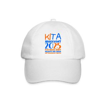 Abschied Kindergarten 2025 Geschenk Mädchen Jungen - Baseballkappe - Weiß/Weiß - Vorne