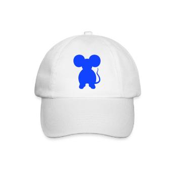 Maus Mäuschen Süße Kleine Ratte Nager Silhouette - Baseballkappe - Weiß/Weiß - Vorne
